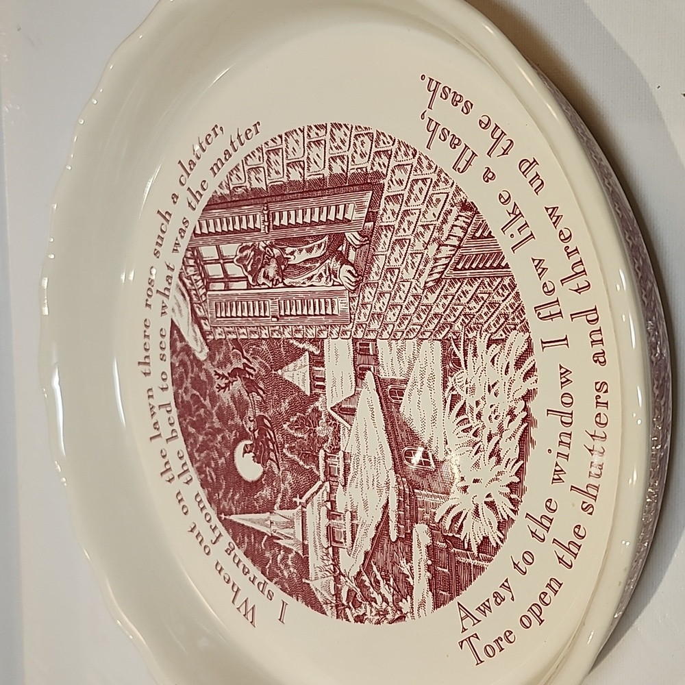 Johnson Brothers Christmas Plate with Red Design Twa Thenight Before Christmas